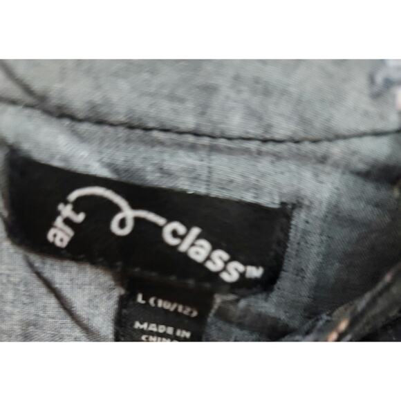 Art Class Girls Boho Black Floral  Shirt Size Youth Large 10/12 - Picture 3 of 4